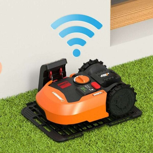 Worx Landroid inside base station with wifi signal extender