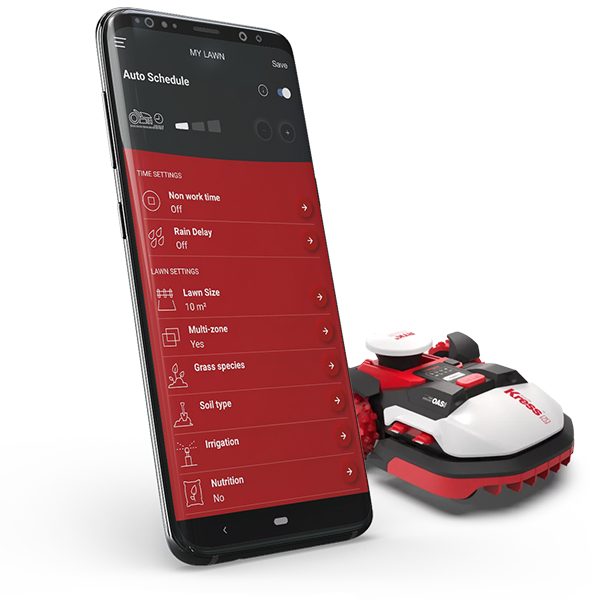 Kress wireless robotic mowing app