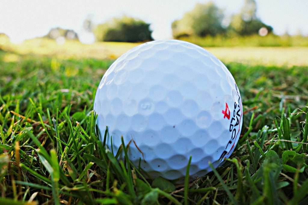 golf ball sitting in grass