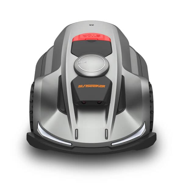 sunseeker orion x7 wireless robotic mower with vision top front view