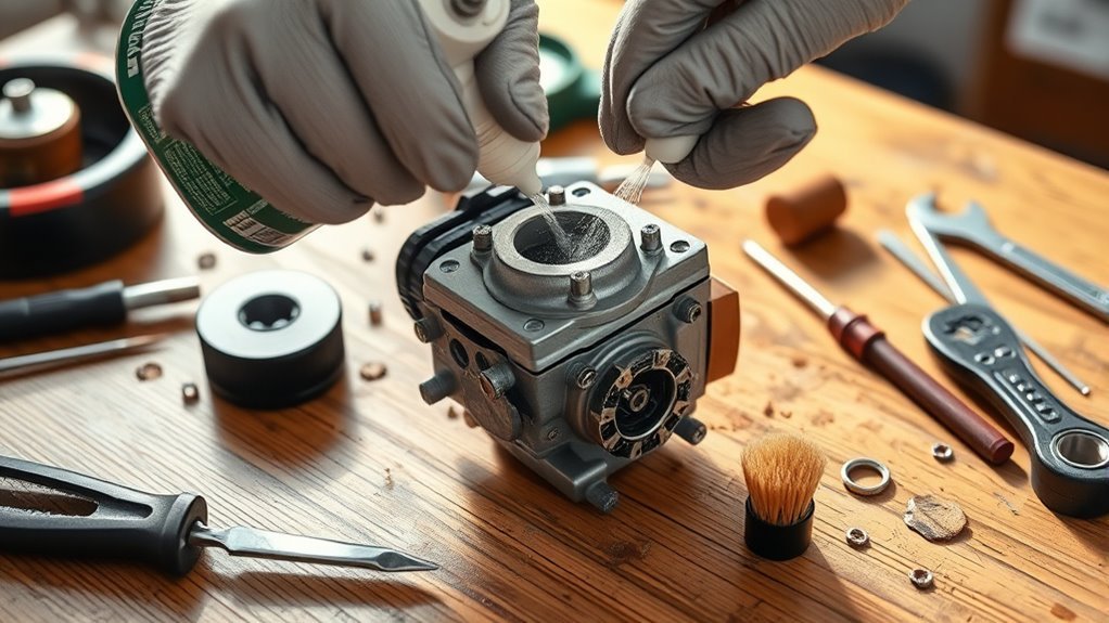 clean mower carburetor easily