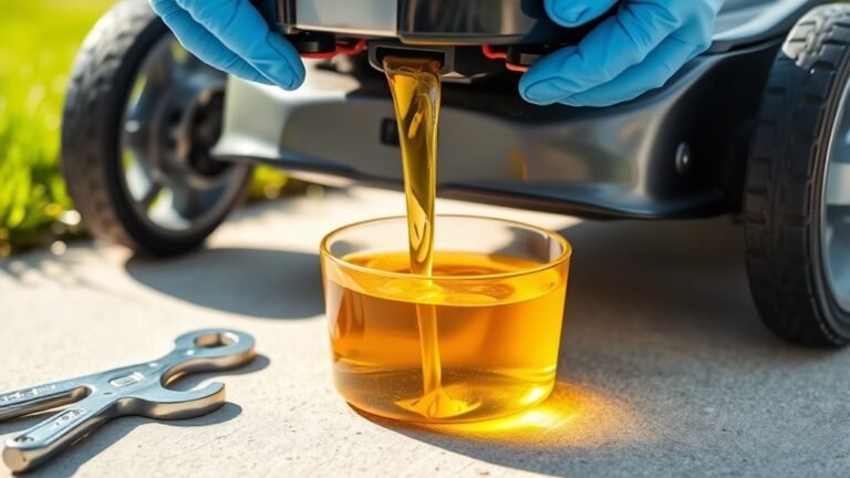 drain lawn mower oil