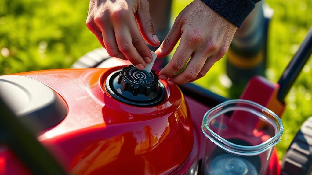 drain mower gas safely