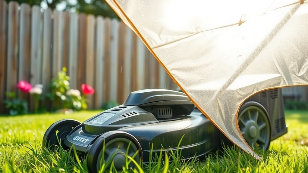 keep mower dry outdoors
