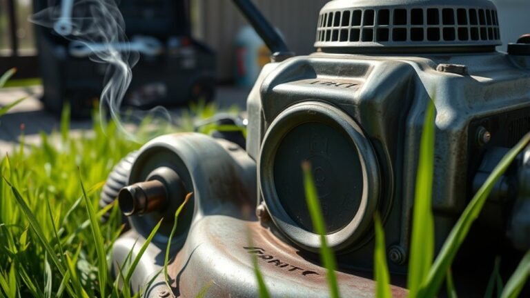 lawn mower white smoke