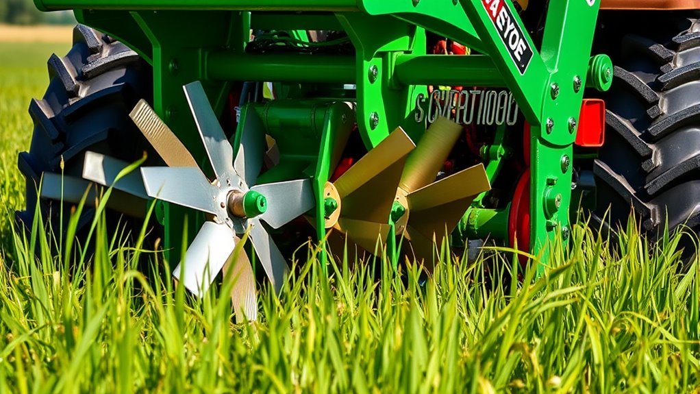 operating grass cutting mechanism