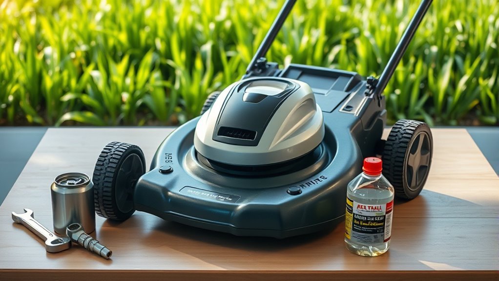 prepare mower for winter