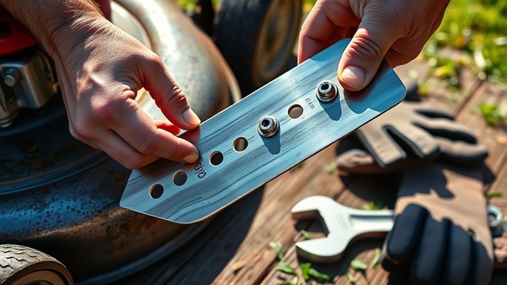 replace mower blade safely