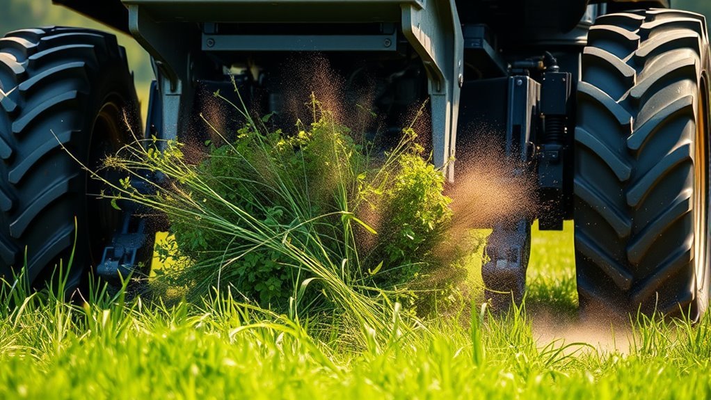 rotates and cuts grass