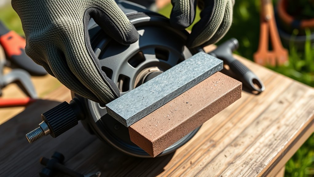 sharpen reel mower blades