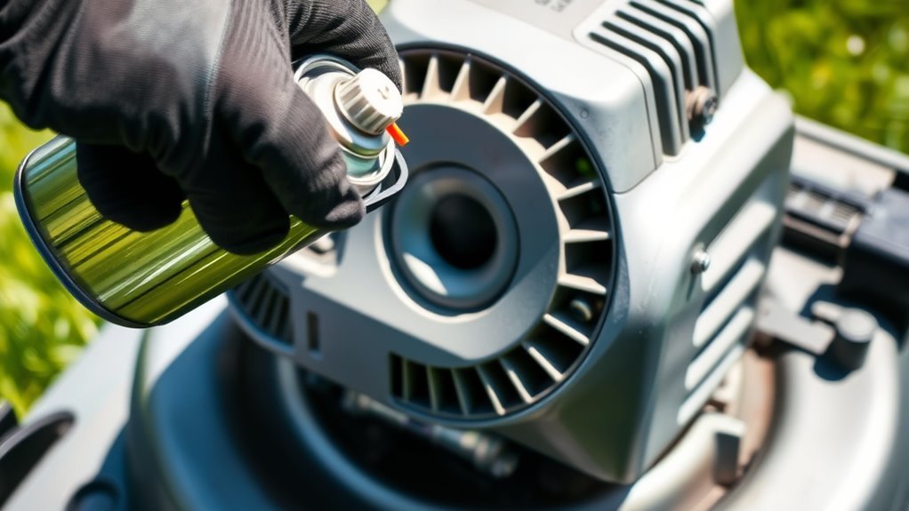 spray starter fluid properly
