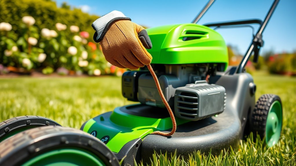 start mower step by step