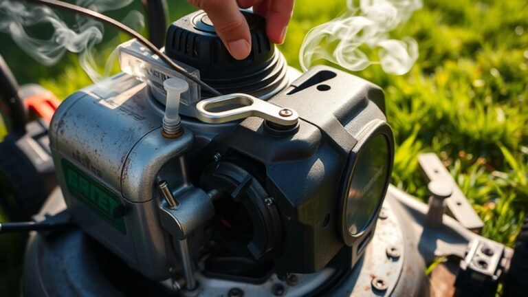 white smoke from mower